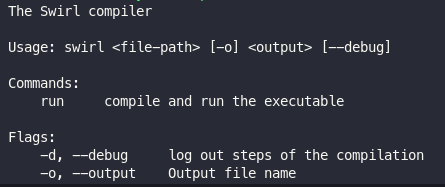 terminal output